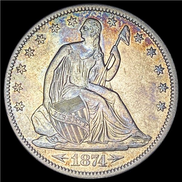 1874 Arrows Seated Liberty Half Dollar CLOSELY UNCIRCULATED