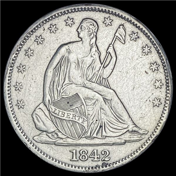 1842 Seated Liberty Half Dollar CLOSELY UNCIRCULATED