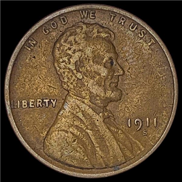 1911-S Lincoln Wheat Cent NEARLY UNCIRCULATED