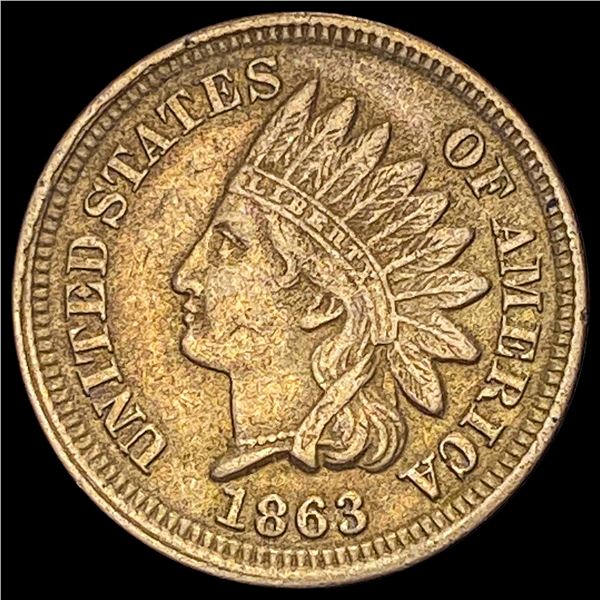 1863 Copper-Nickel Indian Head Cent NEARLY UNCIRCULATED