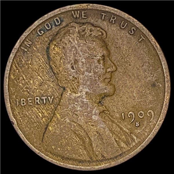 1909-S Lincoln Wheat Cent NICELY CIRCULATED