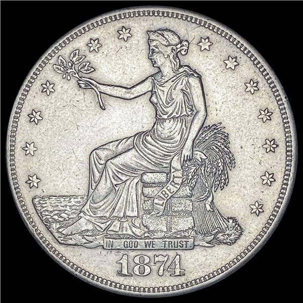 1874-S Silver Trade Dollar CLOSELY UNCIRCULATED