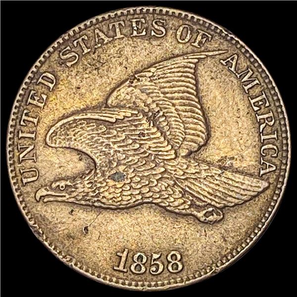 1858 Copper-Nickel Flying Eagle Cent CLOSELY UNCIRCULATED