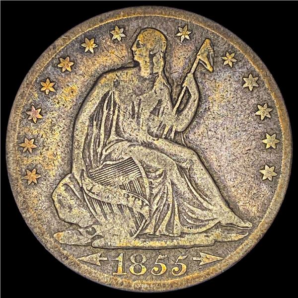 1855-O Silver Half Dollar (Seated Liberty) LIGHTLY CIRCULATED