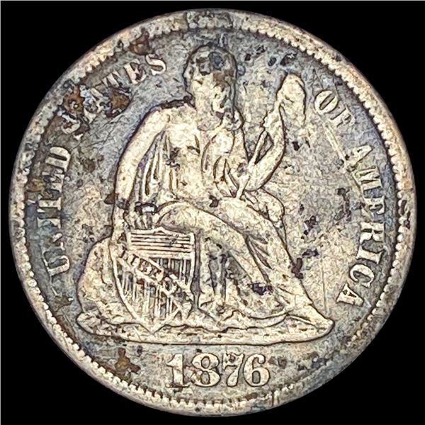 1876-CC Silver Seated Liberty Dime HIGH GRADE