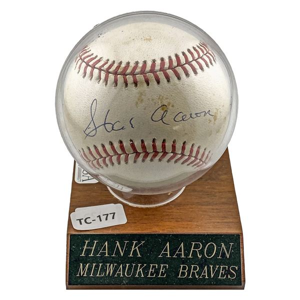 Hank Aaron Signed Baseball Milwaukee Braves w/ Cert