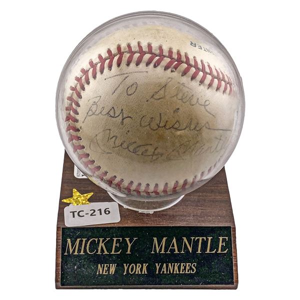 Mickey Mantle-Yankees Signed Baseball