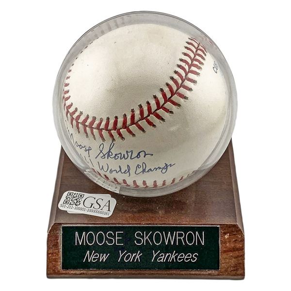 1961 Moose Skowron Signed Baseball World Champs