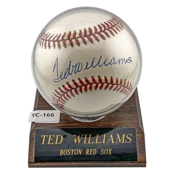 Ted Williams Signed Baseball Red Sox w/ Certificate