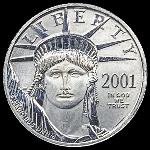 2001 1/10 oz Platinum $10 American Eagle SUPERB GEM BU