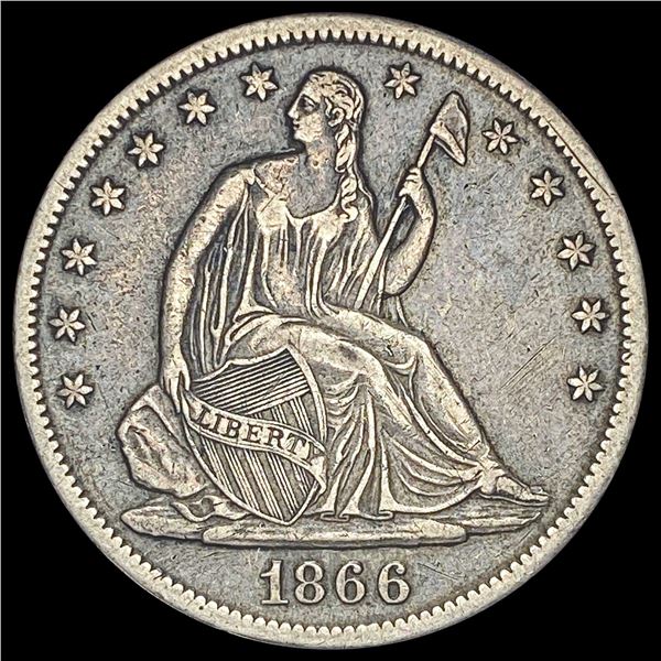 1866-S Silver Half Dollar NEARLY UNCIRCULATED