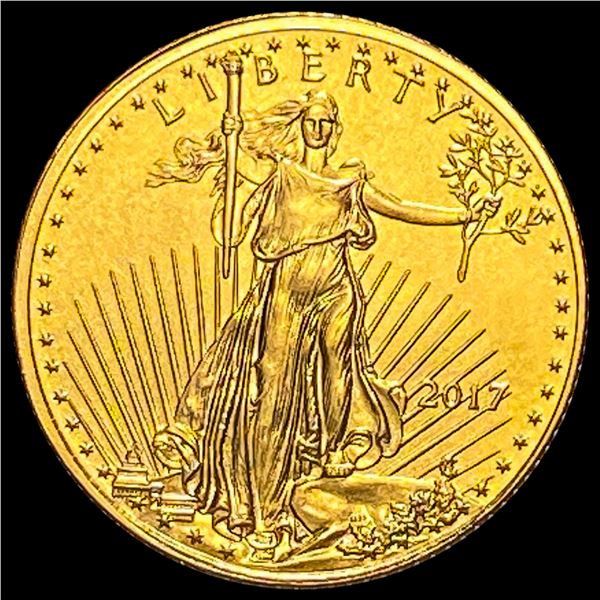 2017 1/10 oz Gold American Eagle $5 SUPERB GEM BU