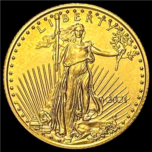 2021 1/10 oz Gold American Eagle $5 SUPERB GEM BU