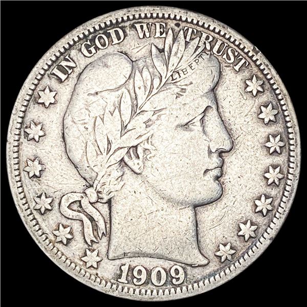 1909 Silver Half Dollar (Barber) NICELY CIRCULATED
