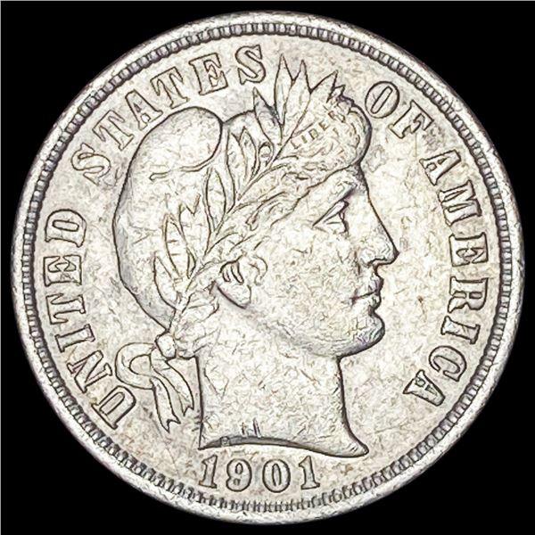 1901-O Silver Barber Dime CLOSELY UNCIRCULATED