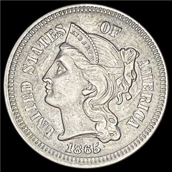 1865 Nickel Three-Cent Piece CLOSELY UNCIRCULATED