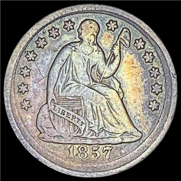 1857 Silver Half Dime NEARLY UNCIRCULATED