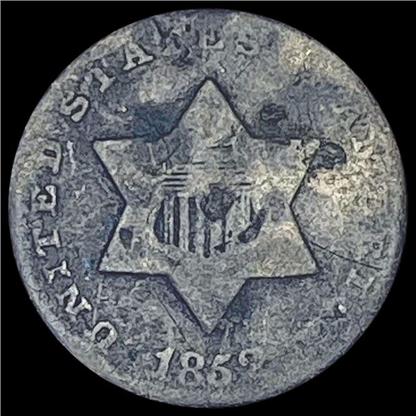 1859 Silver Three-Cent Piece NICELY CIRCULATED