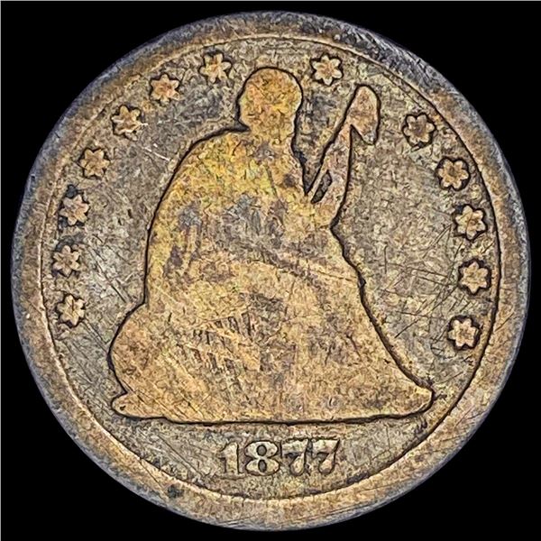 1877-CC Silver Seated Liberty Quarter NICELY CIRCULATED