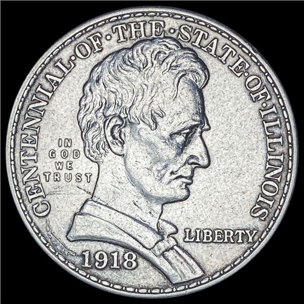 1918 Silver Half Dollar Illinois Centennial CLOSELY UNCIRCULATED