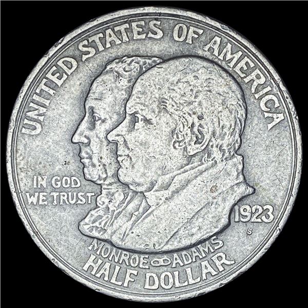 1923-S Silver Half Dollar Monroe Doctrine LIGHTLY CIRCULATED