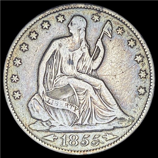1855-O Silver Half Dollar (Seated Liberty) LIGHTLY CIRCULATED