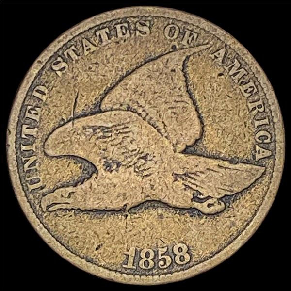 1858 Copper-Nickel Flying Eagle Cent NICELY CIRCULATED