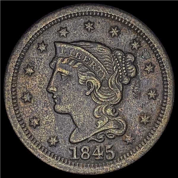 1845 Braided Hair Large Cent NEARLY UNCIRCULATED
