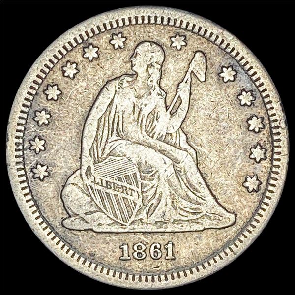 1861 Seated Liberty Quarter LIGHTLY CIRCULATED