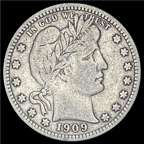 1909-S Silver Barber Quarter LIGHTLY CIRCULATED
