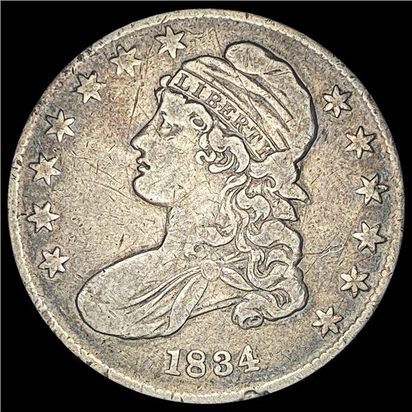 1834 Silver Capped Bust Half Dollar LIGHTLY CIRCULATED