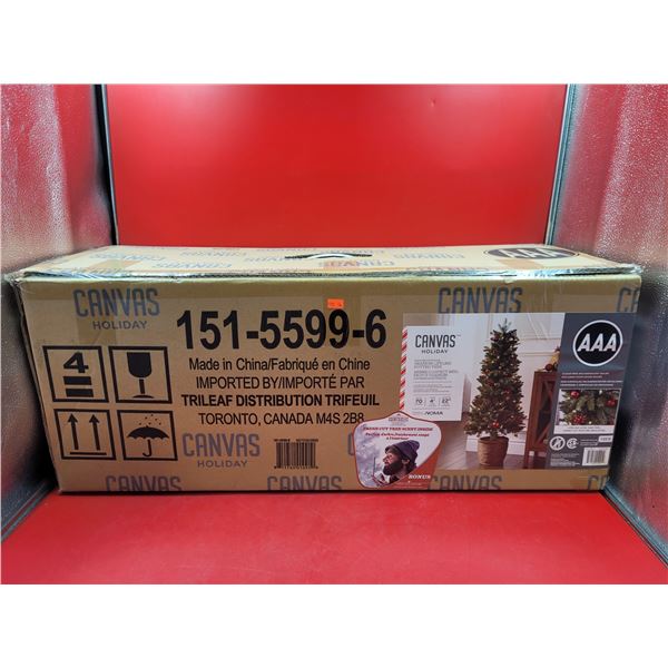 Canvas Holiday Grandin Lifelike Potted Tree w/ Fresh-Cut Tree Scent