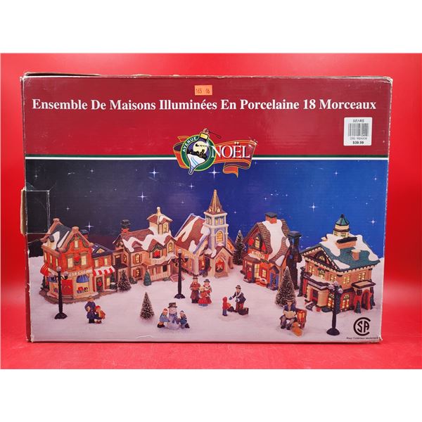 Avenue Noel Illuminated Porcelain Christmas Village Set