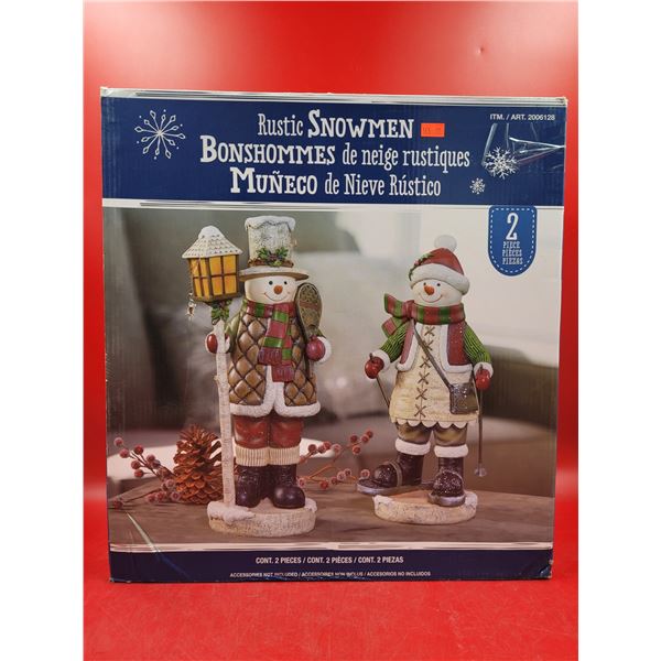2-Piece Rustic Snowmen Figures