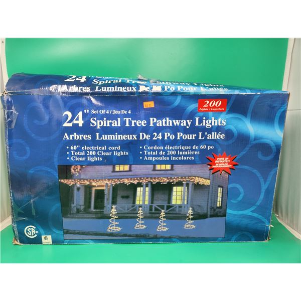 Set of 4 24" Spiral Tree Pathway Lights
