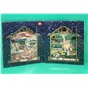 2 Musical Wooden Christmas House Decorations