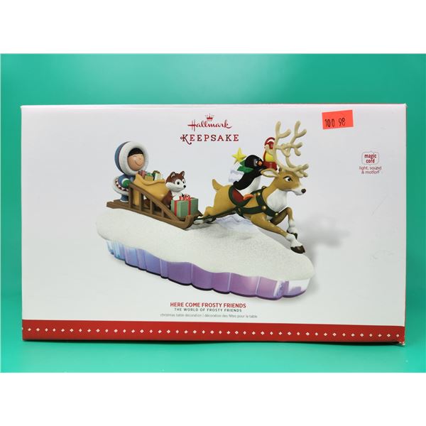 Hallmark Keepsake "Here Come Frosty Friends" Light, Sound, & Motion Table Decoration