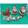 Image 1 : Christmas Décor Including 2 Flocked Dancing Santa's