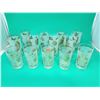 Image 1 : Two Sets Of Glass Tumblers Decorated w/ Gold Motif Of Cones & Leaves