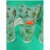 Image 2 : Two Sets Of Glass Tumblers Decorated w/ Gold Motif Of Cones & Leaves