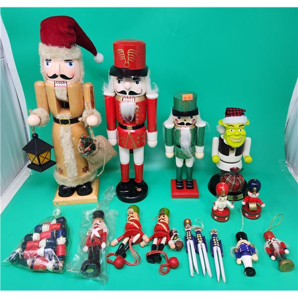 Large Lot Of Nutcracker Figurines Including Shrek