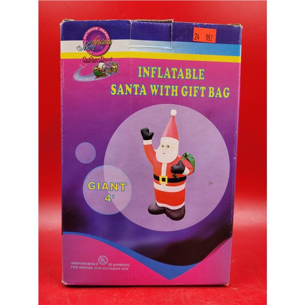 Outdoor Depot 4' Inflatable Santa w/ Gift Bag