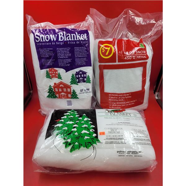 3 Winter Village Snow Blankets