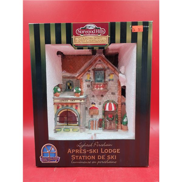 Norwood Hills Country Spirit Lighted Porcelain Après-Ski Lodge
