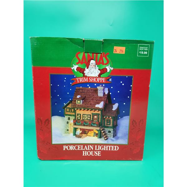 Santa's Trim Shoppe Porcelain Lighted House
