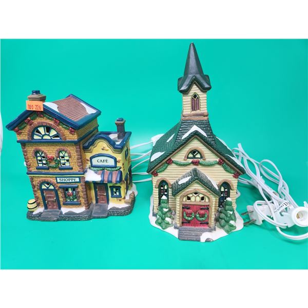 2 Winter Village Buildings (Cafe/Shoppe & Avon Church)