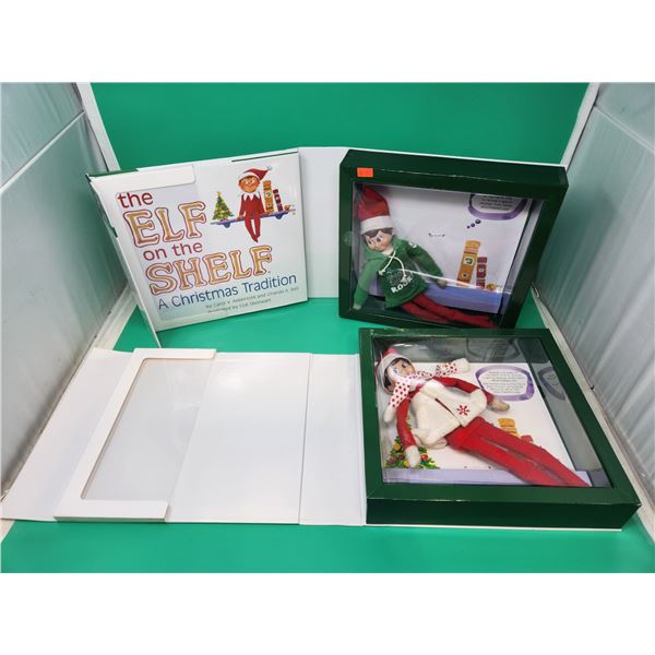 2 Elf on The Shelf Dolls & 1 Book