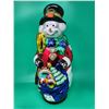Image 1 : 17.5" Hand-Painted & Hand-Blown Glass Snowman Figurine