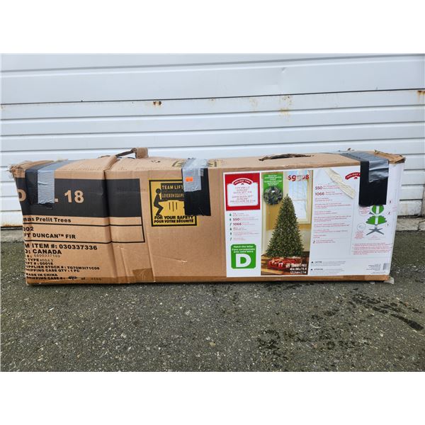 Holiday Time 7 Ft. Pre-Lit Duncan Quick Set Fir w/ Clear Lights