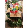 Image 1 : Ribbon & Garland Lot w/ Assorted Ribbon, Faux Evergreen Garland, & More